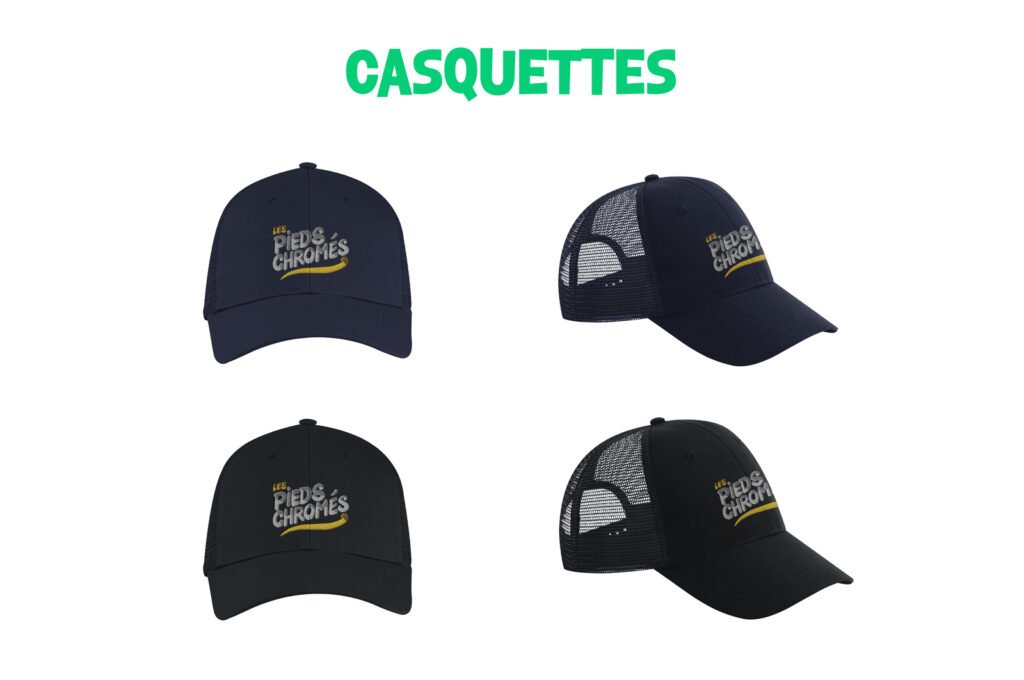 casquettes pieds chromes