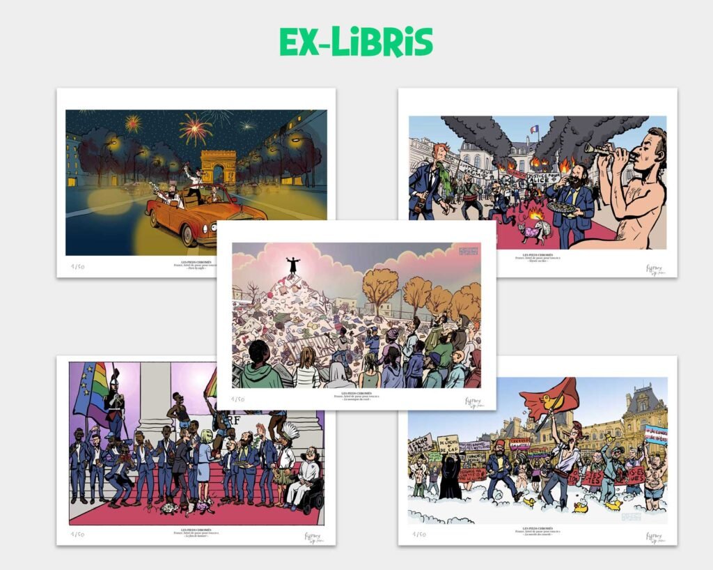 exlibris pieds chromes