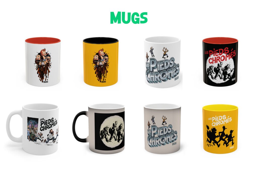 mugs pieds chromes