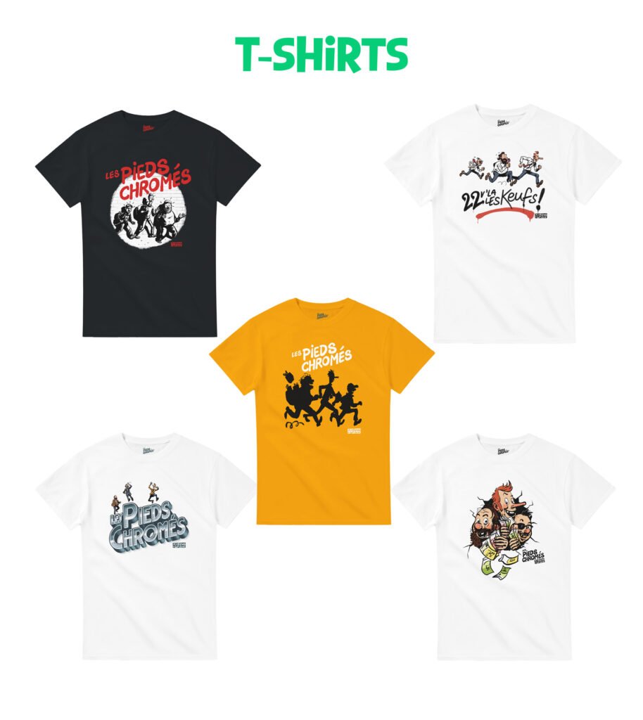 tshirts pieds chromes